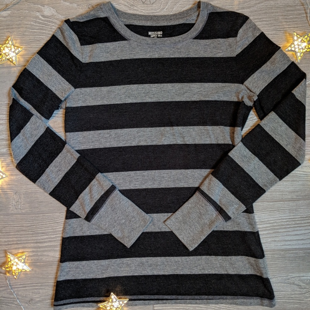Target Mossimo Long Sleeve Black & Gray Stripe